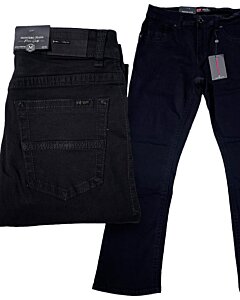 Montero 4627 Black Modern Boot Cut Jeans with Simple Back Pocket Design