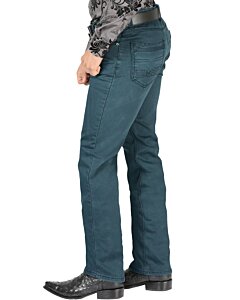 Pantalón Stretch De Hombre Lamasini 2847 Color Teal