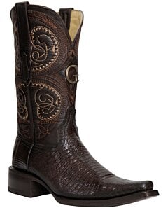 El General 45073 Brown Lizard Boots with Versace Toe