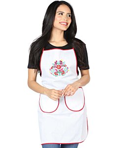 Mandil De Cocina Artesanal Bordado 602965 Blanco