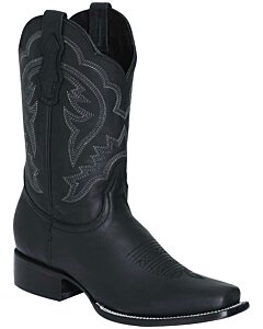 Bota Rodeo De Piel Crazy Negra Para Hombre 124066