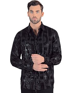 Camisa Negra Moder Fit Lamasini 3007