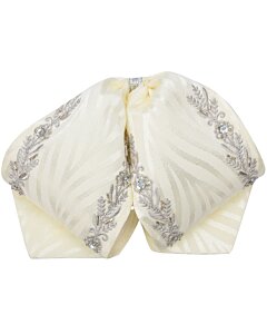Moño Charro Fino Crema Bordado Plata WD 11-944