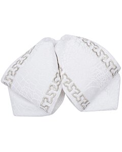 Moño Charro Blanco Fino Bordado Color Plata WD 11-945