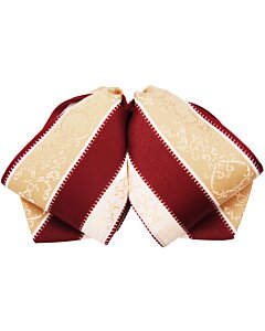 Moño Charro Fino Franjas Vino Y Beige WD 11-948