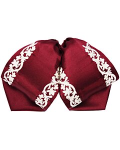 Moño Charro Color Vino Fino Bordado Blanco WD 11-951