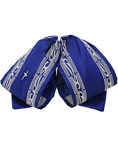 Moño Charro Azul Con Bordado Plata WD 11-956