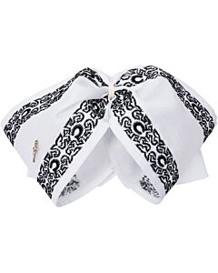 Moño Charro Color Blanco Con Bordado Negro WD 11-958