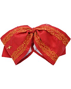 Moño Charro Rojo Económico Con Bordado Oro WD 11-991