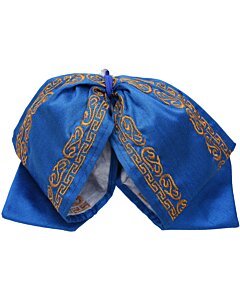 Moño Charro Azul Económico Bordado Oro WD 11-993