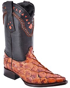 Botas Vaqueras Pirarucú De Hombre WD 11-045 Color Cognac