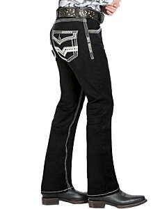 Pantalón Negro Mezclilla De Hombre 1851