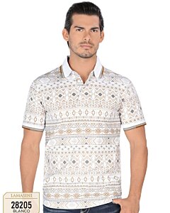 Playera Blanca Diseño Geométrico Completo Lam 28205