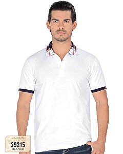 Playera Lisa Blanca Diseño En Cuello Lamasini 29215