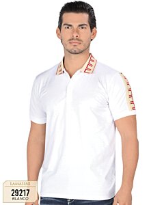 Playera Lamasini Lisa Con Diseño En Cuello y Mangas Blanca 29217