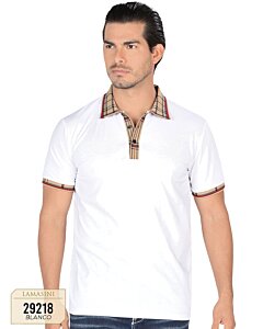 Playera Blanca Con Diseño En Cuello y Tapeta Lamasini 29218
