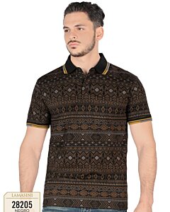 Playera Negra Diseño Geométrico Completo Lam 28205