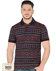 Playera Negra Diseño Geométrico Completo Lam 28202