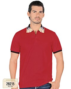 Playera Lisa Diseño En Cuello Roja Lamasini 29215