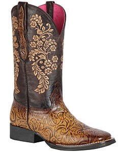 Bota Rodeo Piel Grabada Color Orix Para Mujer El General 44634