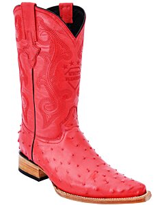 Botas Vaqueras Grabado Avestruz WD 11-118 Color Rojo