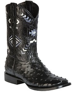 Botas Rodeo Imitación Avestruz Negras El General 51240
