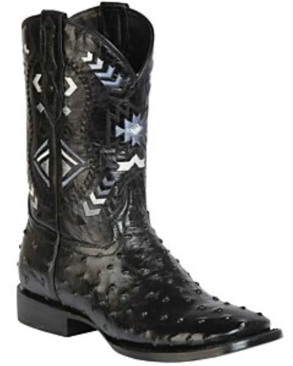 Botas Rodeo Imitación Avestruz Negras El General 51240
