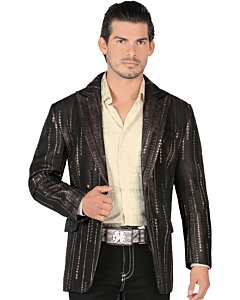 Saco De Moda Brilloso Negro-Dorado Lamasini 35206