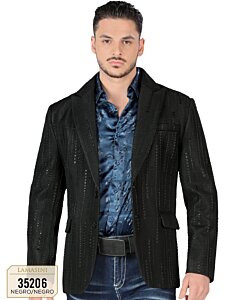 Saco De Moda Brilloso Negro Lamasini 35206