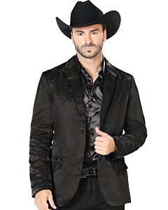 Saco Fino Lamasini 505 Negro Bordado Negro