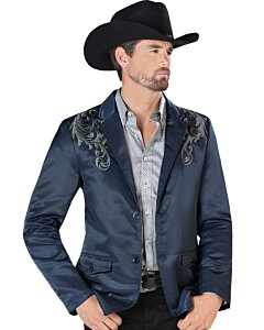 Saco Bordado Para Hombre Moda Montero Color Navy 2173