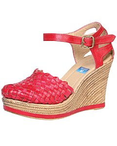 Huarache Artesanal De Piel 601927 Color Rojo