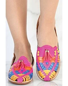 Huarache Artesanal Michoacano De Piel 601949 Fiusha