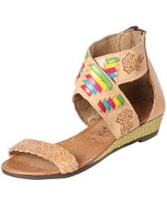 Sandalia Artesanal De Mujer 602948 Tan-Multicolor