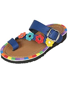 Sandalia Artesanal Para Niña 60338 Azul-Multicolor