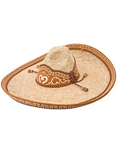 Sombrero Charro De Paja Para Niño White Diamonds 10-849 Grecas Natural/Beige