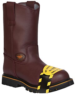 Botas De Trabajo Steel Toe Piel Grasso Color Vino
