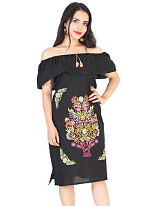 Vestido Artesanal Juvenil 601962 Color Negro