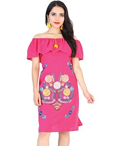 Vestido Artesanal Juvenil 601961 Color Fuchsia