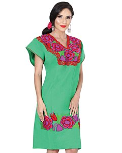 Vestido Zinacantán Mexicano Típico Chiapas 601289 Verde