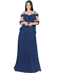 Vestido Color Azul Marino De Gala Largo Lamasini 5781