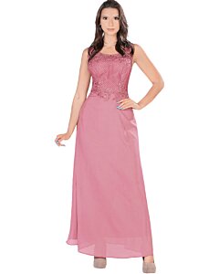Vestido Largo Rosa De Fiesta Danesi 7794