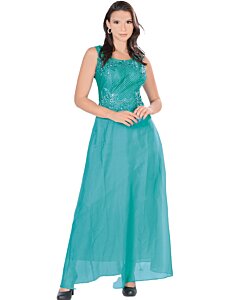 Vestido Largo Teal De Fiesta Danesi 7794