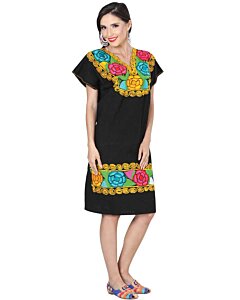 Vestido Zinacantán Mexicano Típico Chiapas 601290 Negro