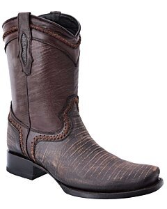 White Diamonds Boots Estilo Grabdo Lizard Color Café, Hechas a mano WD 014