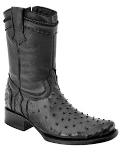 Botas Hudson De Avestruz WD 11-015 Color Negro