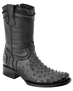 Botas Hudson De Avestruz WD 11-015 Color Negro