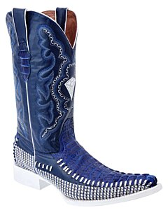 Botas Vaqueras Coco Clón Azules Con Pedrería WD 11-101