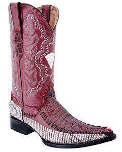 Botas Vaqueras Rojas Con Pedreria Coco Clón WD 11-104