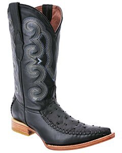Piel Grabado Avestruz WD Boots 150 Negro